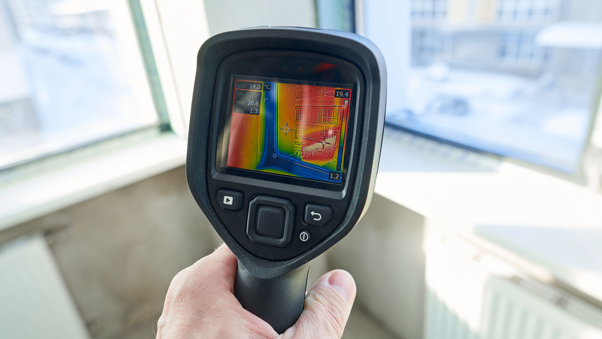 thermal imaging camera being used during a home inspection